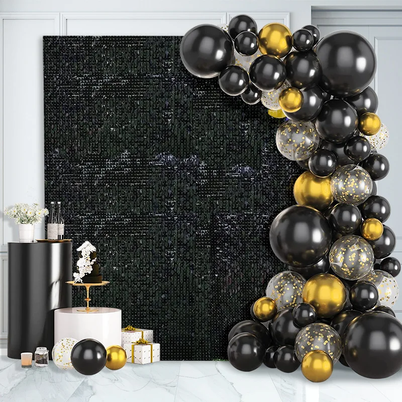 

Black Sequins Panels Party Backdrops Shimmer Wall Backdrops For Wedding Birthday Halloween Christmas Photo Background Decoration