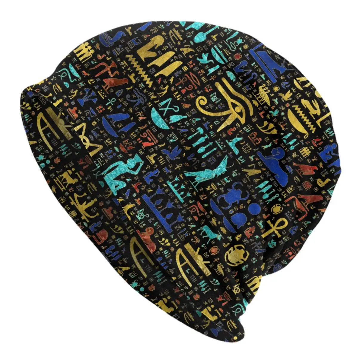 

Шапочки в стиле древнего египетского хироглифа, облегающие шапки для мужчин и женщин, классная зимняя теплая вязаная шапка унисекс, шапки для взрослых с символами Египта