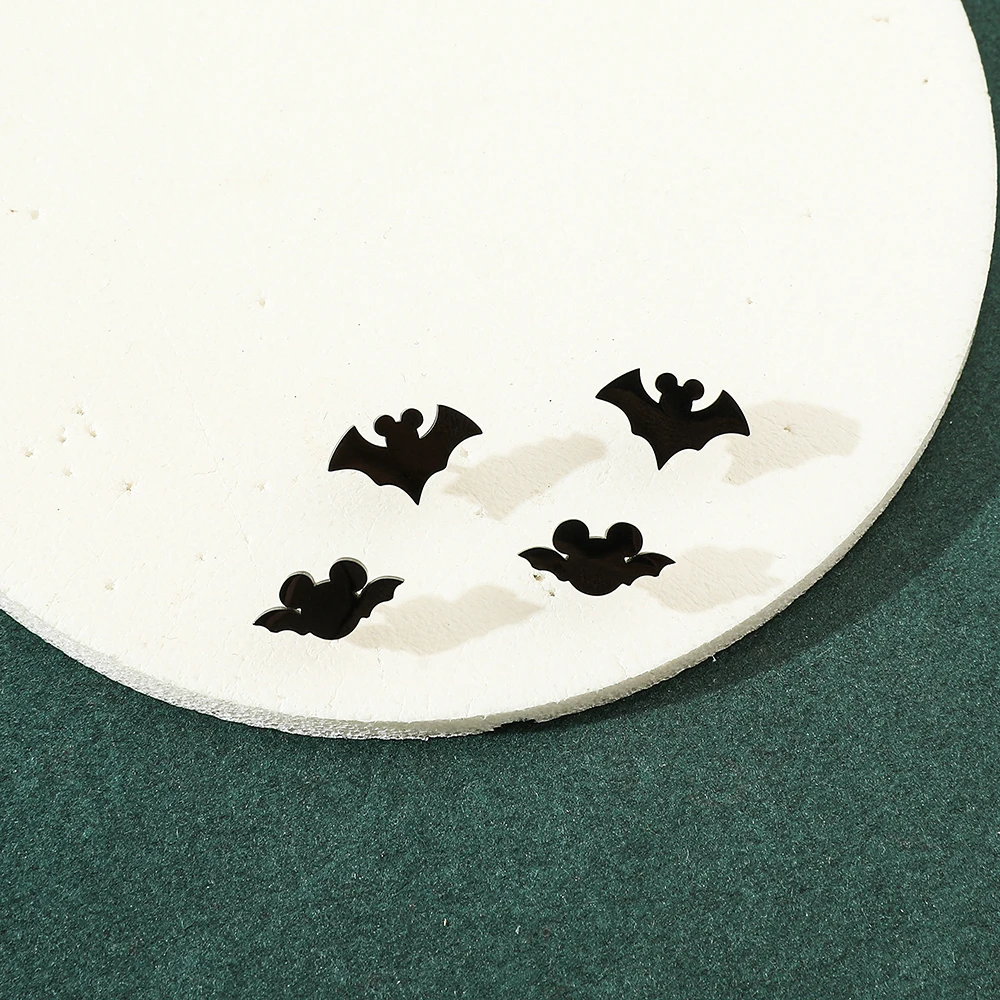 Серьги-гвоздики из нержавеющей стали для мужчин и женщин черная летучая мышь