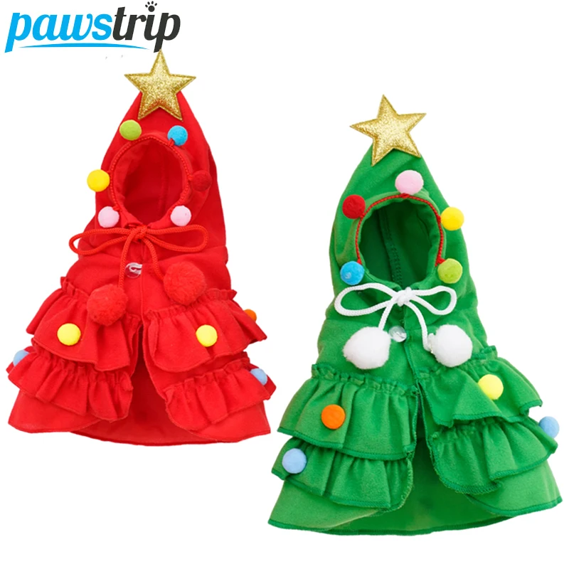 

Christmas Pet Cape for Small Dogs Cats Pet Clothes Dog Cloak Coat Puppy Clothes Cosplay Santa Tree Costume Pet Supplies