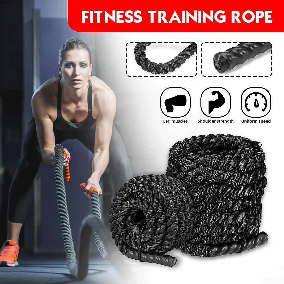 38mmX9m 12m 15m Battle Power Rope Strength Muscle Training Fitness Gym Body Workout For Men Women MMA Fighting Climbing Ropes