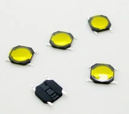 

YYT 100PCS 4*4*0.8mm 4x4x0.8 SMD Tact switch button switch yellow foil