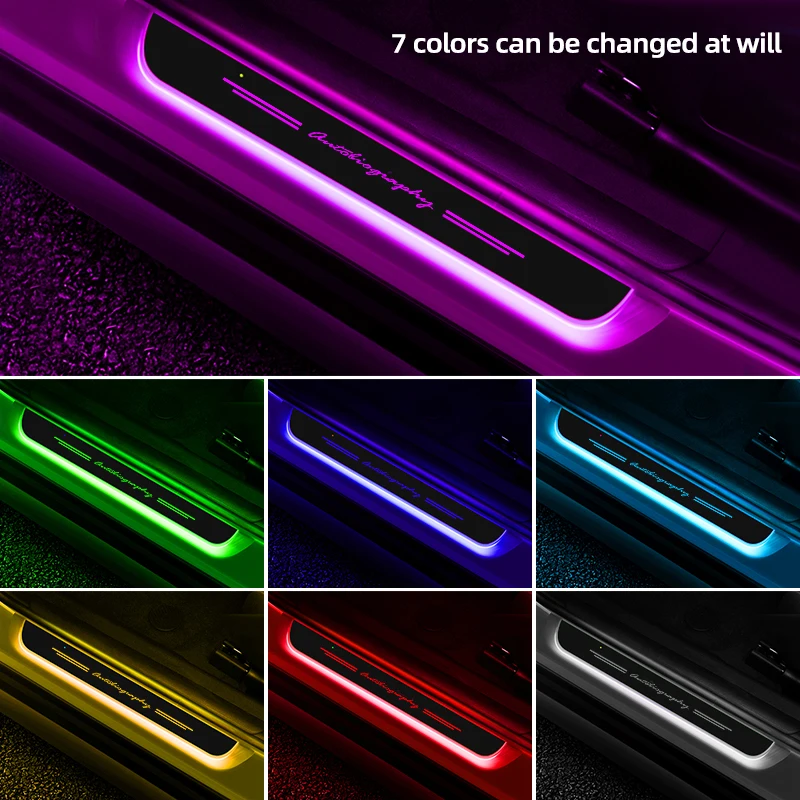 

Car LED Welcome Pedal Lamp Plate Door Sill Pathway Light For Land Rover Discovery 3 Freelander Evoque Velar Autogiography SVR
