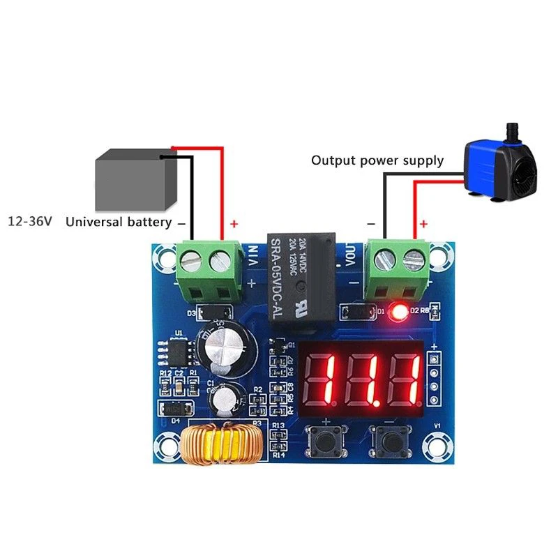 

12-36V Battery Over-Discharge Low Voltage Disconnect Protection Module DC Output For Storage Battery Lithium Battery 57*42*19mm
