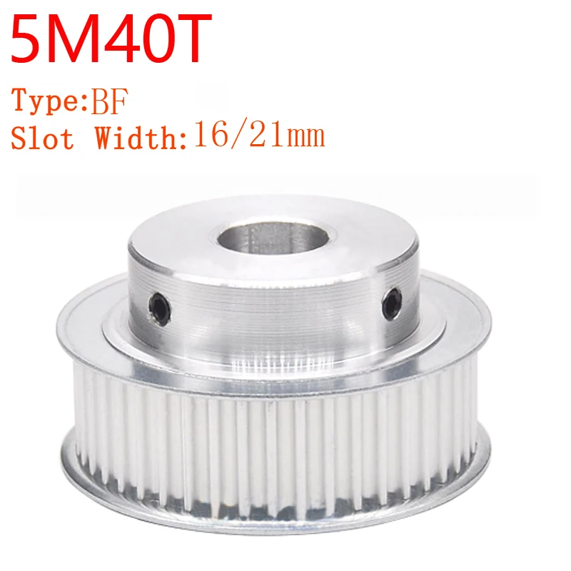 

5M BF Type Timming Belt Pulley Convex Step Aluminium Synchronous Wheel 5M40T 40Teeth T Slot Width 16/21/27mm