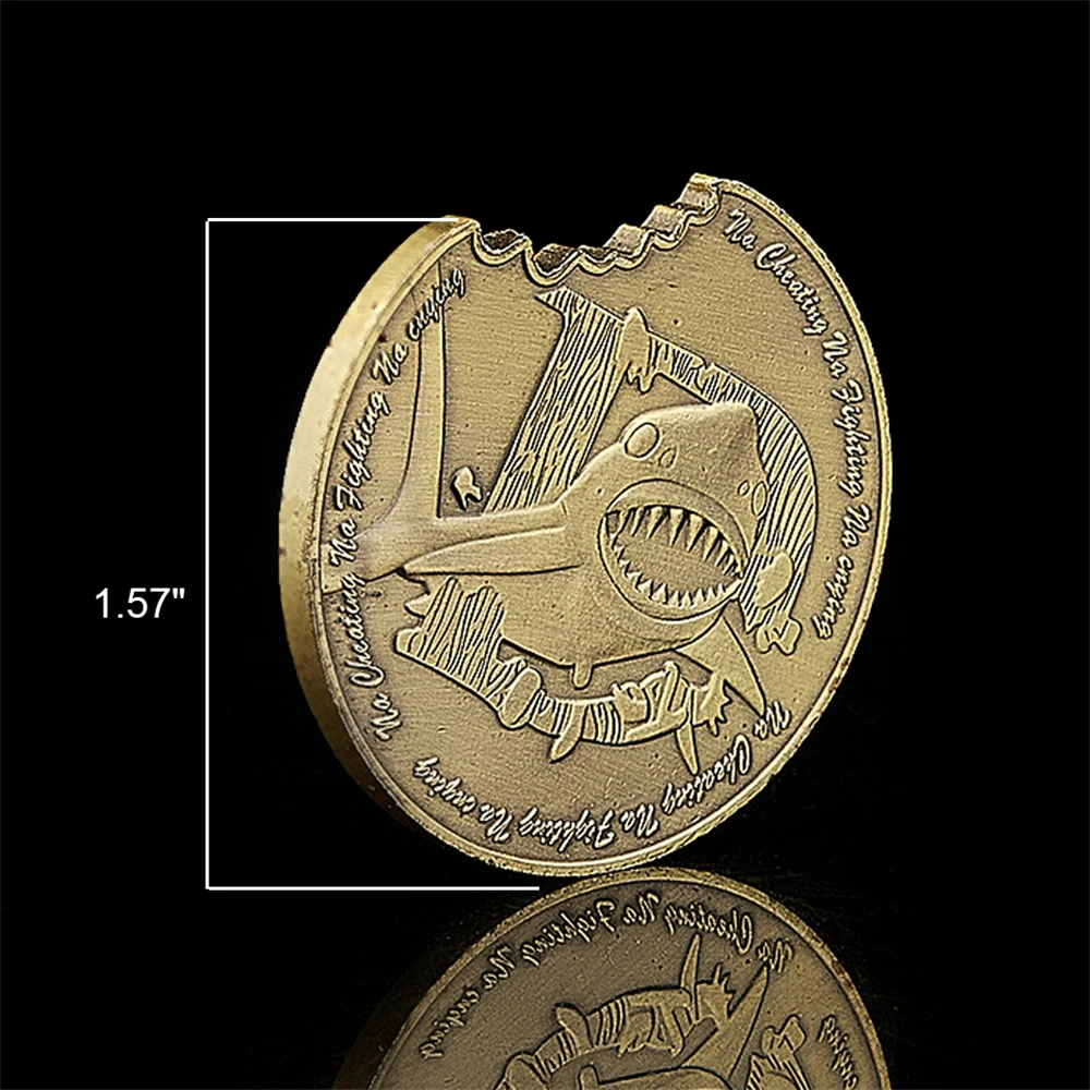 Большая белая акула бронзовая монета Na обмана драка плач памятная Защита