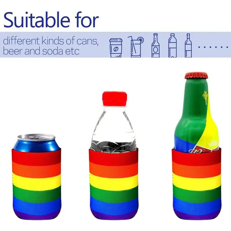 

Rainbow Can Sleeves Beer Sleeves Can Coolers Neoprene Drink Cooler Soda Bottle Cover Portable Holder Suitable Birthday Decor