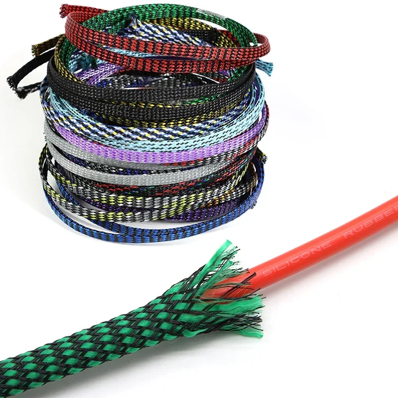 1/5/10 м плетеная кабельная муфта 4 мм 8 12 ПЭТ + ПП хлопчатобумажная пряжа смешанная