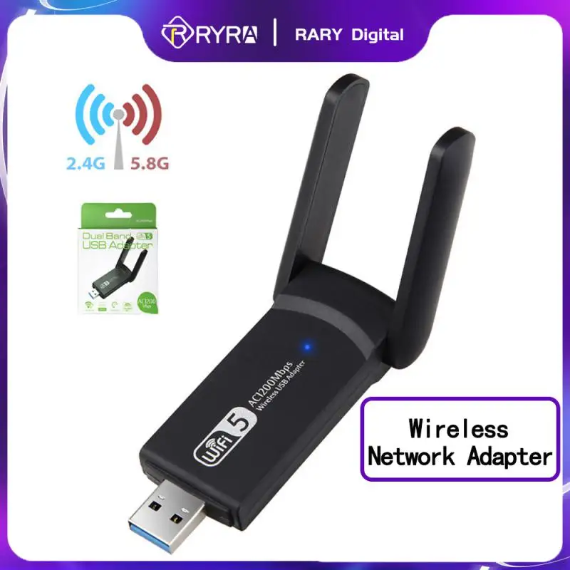 

RYRA 1200Mbps USB Adapter Dongle AP 2.4/5.8G Wireless Network Card Dual Band WiFi Usb 3.0 Gigabit Ethernet Wireless Network Card