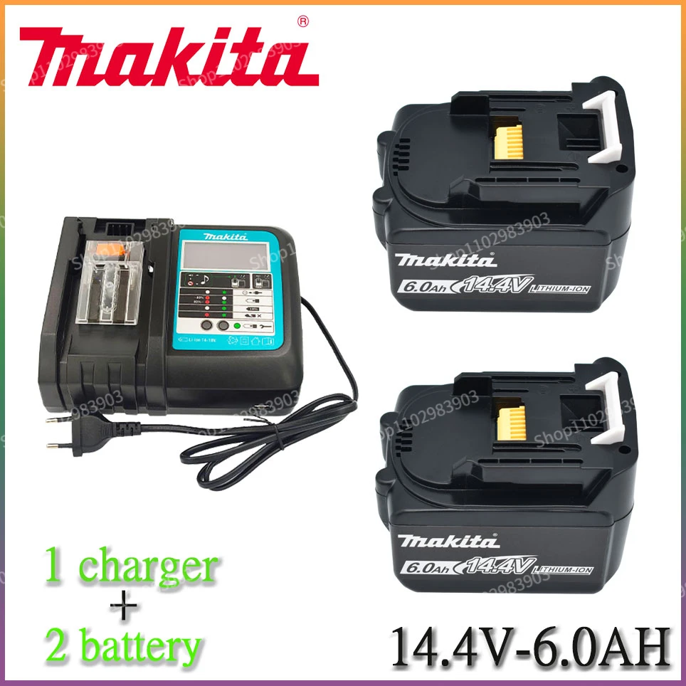 

Makita 14.4V 6000mAh Makita Rechargeable Li-ion Battery For Makita 14V Power Tools 6.0Ah Batteries BL1460 BL1430 1415 194066-1