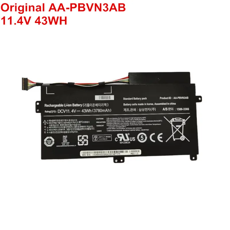 

11.4V 43WH New AA-PBVN3AB Original Battery For Samsung NP370R4E NP370R5E NP370R5V NP450R4E NP450R5E NP450R4V Laptop Notebook