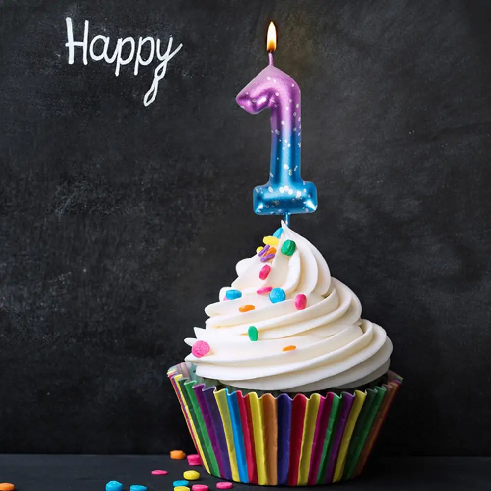 

Attractive Birthday Candles Lightweight Number Candles Safe Cake Topper Baking 0-9 Number Candles Excellent Workmanship