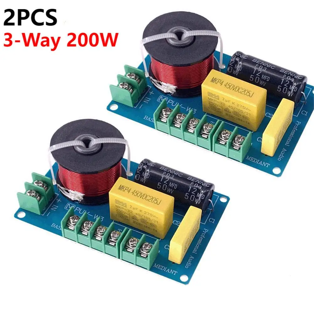 

2 шт., 3-полосные фильтры для аудиосистемы, 200 Вт