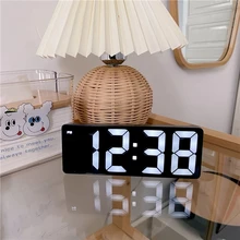 스마트 LED 침대 옆 디지털 알람 시계, 탁상용 전자 탁상 시계, 스누즈 탁상 시계, 알람 시계, 디지털 알람 시계