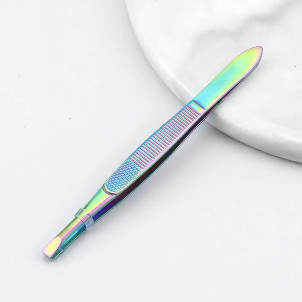 Пинцет для обрезки бровей из нержавеющей стали наклонный наконечник зажимы