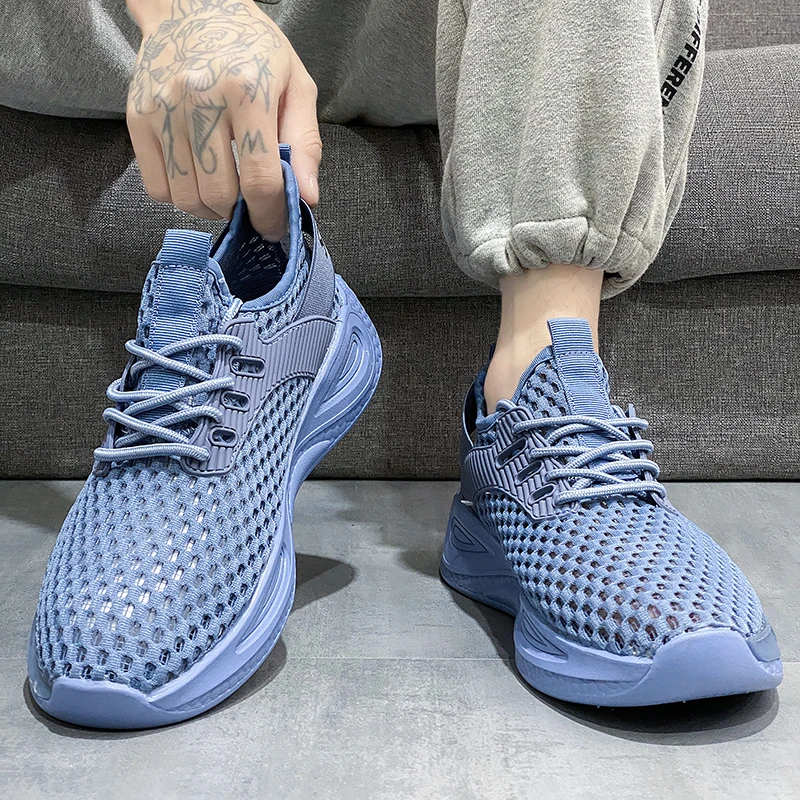 Brand Men Running Shoes Breathable Sneakers Flat Male Sport Shoes Mesh Zapatillas Hombre Rubber Outdoor Boots Mens Walking Shoes