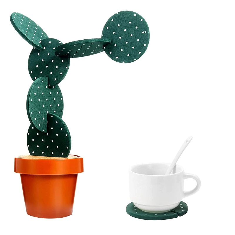 

6 шт. EVA Cactus DIY Нескользящие теплоизоляционные коврики для посуды