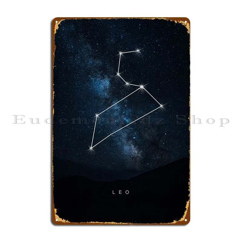 

Металлический плакат в стиле ретро с надписью Leo