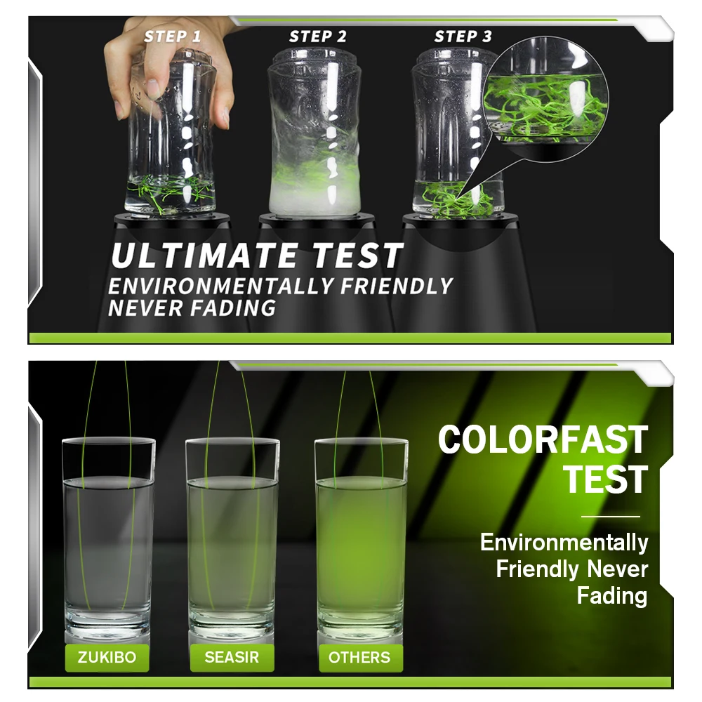 ZUKIBO Colorfast Green 4/8 Strands Braided Fishing Line 100M/300M/500M/1000M Japan Smooth Multifilament Seawater