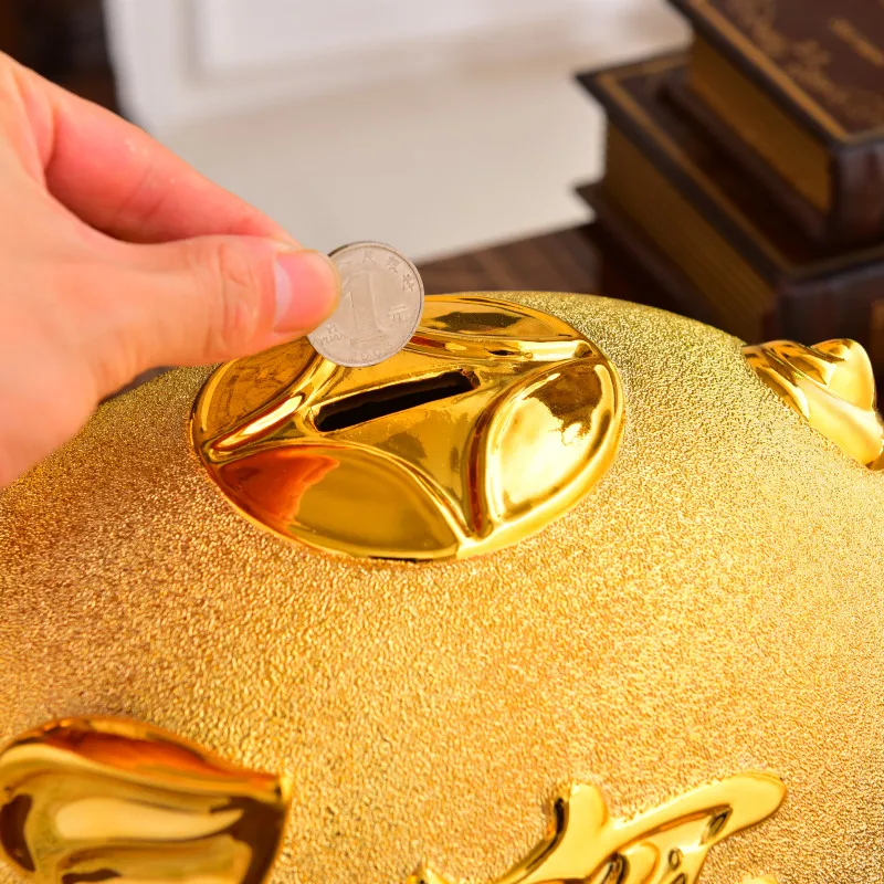 Керамическая золотая копилка креативное открытие подарок украшение на день