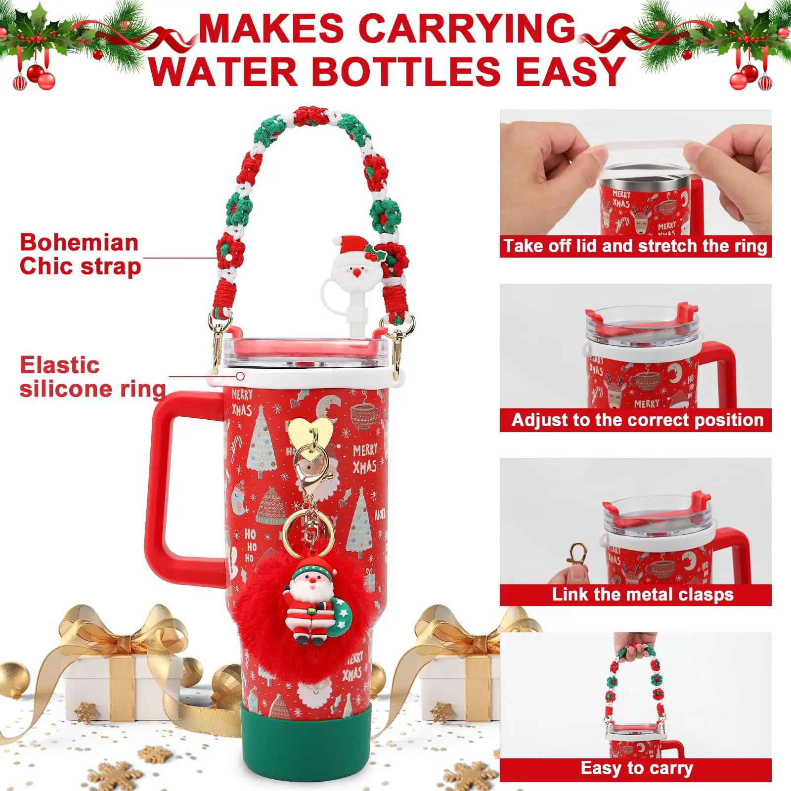 Набор аксессуаров для рождественских бутылок из 7 предметов