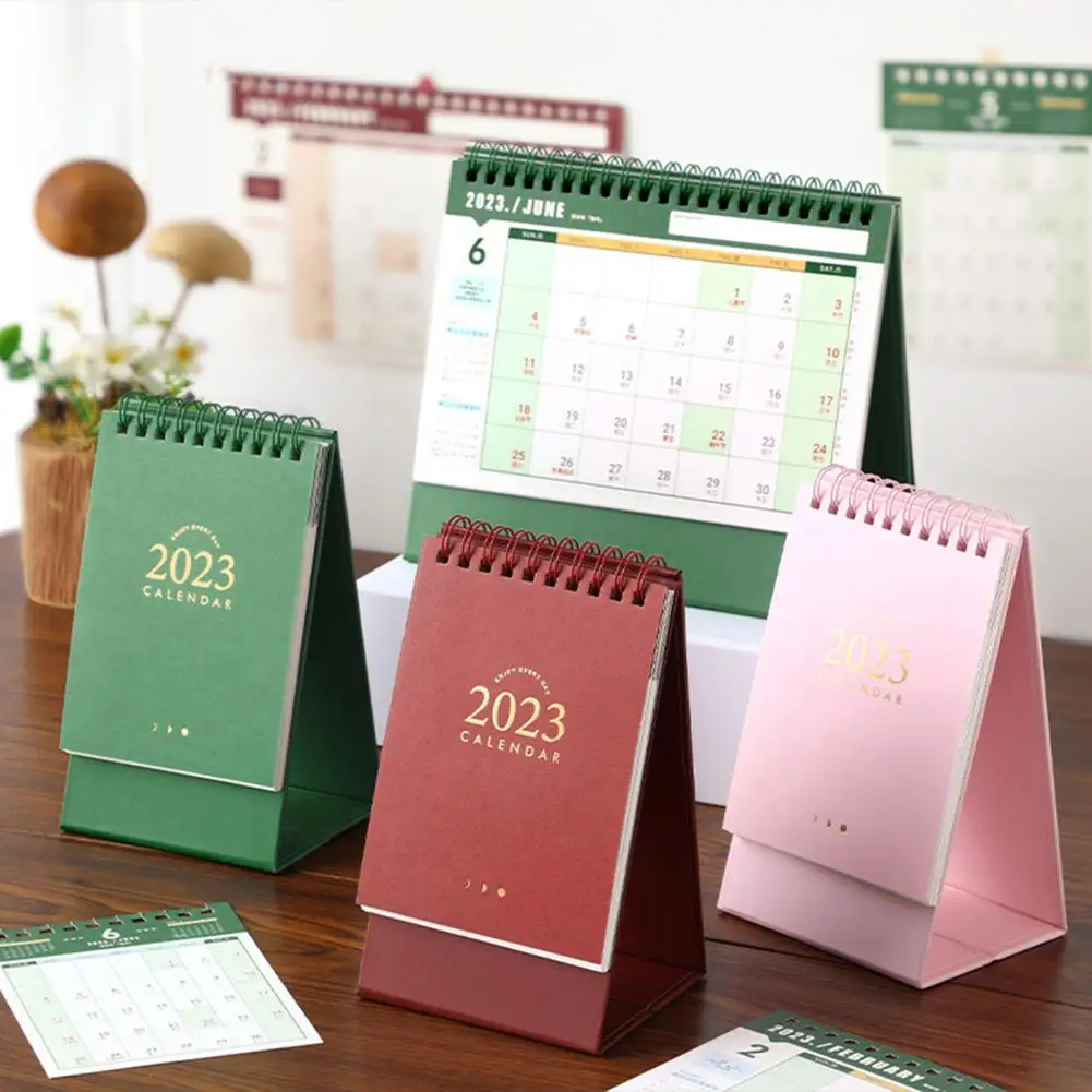 

Useful Notes Calendar Triangle Bracket Desk Calendar Ornament Smooth Page Turning 2023 Portable Desktop Calendars Mark Date