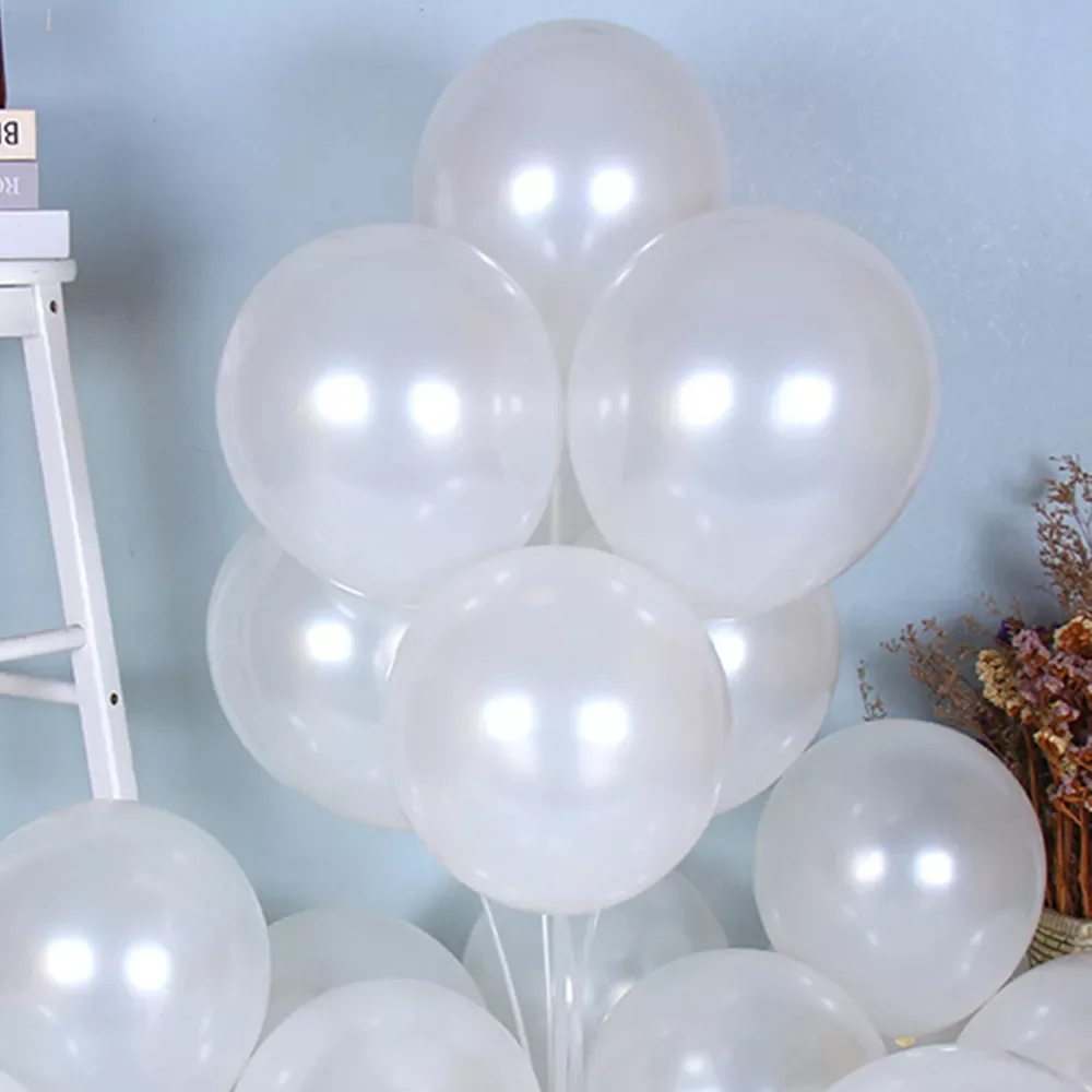 

10 12 Inch Mix Colorful Pearl Latex Balloon Wedding Happy Birthday Party Decoration Air Ballon White Pink Blue