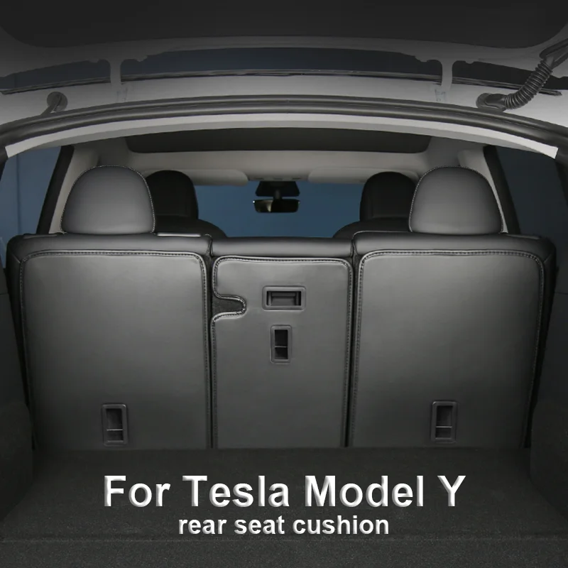 

Автомобильная Подкладка от грязи для Tesla Model 3 Y, подкладки для багажника заднего сиденья, Кожаные Защитные подушки для спинки, подкладки для защиты от ударов 2017-2023