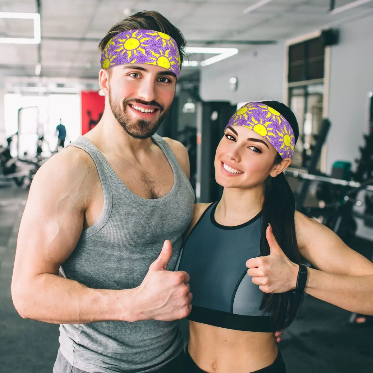 Фото Пользовательский Rapunzel Sun Lantern Sweatband для мужчин и женщин, влагоотводящая спортивная повязка для тренажерного зала, йоги, бега №2