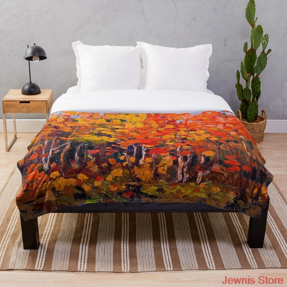 

Tom Thomson Autumn Wood Throw Blanket Soft Cozy Throw Lightweight MicroFleece Sofa All Season Living Room/Bedroom Warm Blanket