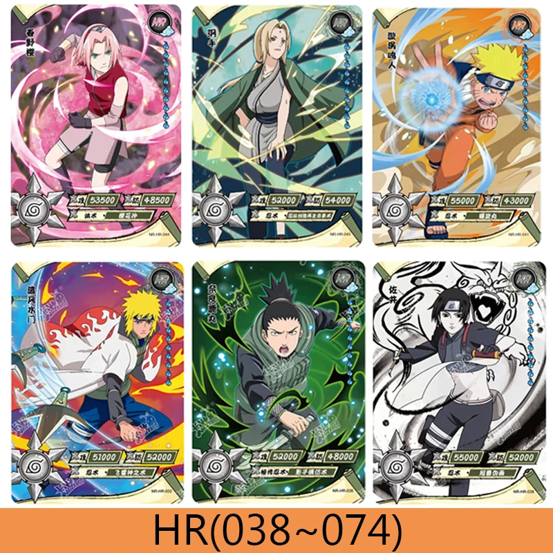 KAYOU Naruto HR 3D Collection Cards Anime Figures Uchiha Sasuke Inuzuka Kiba Senju Tobirama Uzumaki Naruto Rare HR Cards Toys