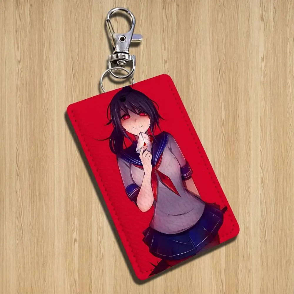 Фото Брелок-держатель для карт Yandere Simulator Ayano Aishi, подходит для проездных, банковских карт, бейджей, кошельков, с текстурным узором №5