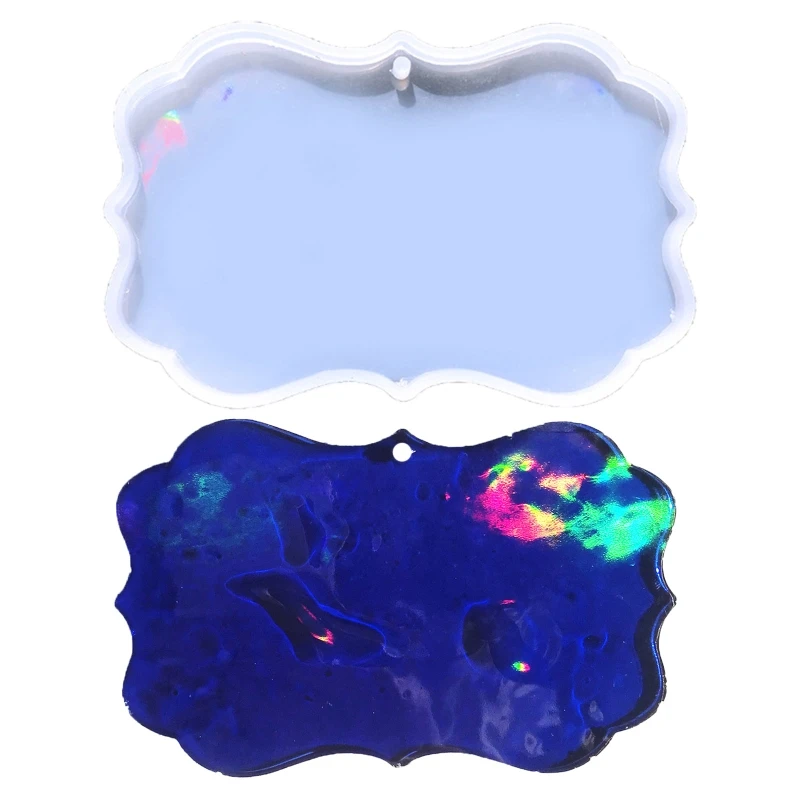 

D0LC голографическая Рождественская Смола силиконовые формы рождественская Форма Дерева Подвеска украшение форма с отверстием для Рождеств...