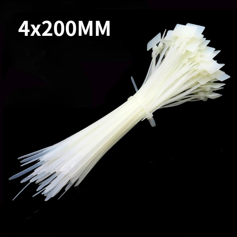 

Нейлоновые самоблокирующиеся кабельные стяжки 3x10 0/4x15 0/4x200 мм с ярлыком и маркером