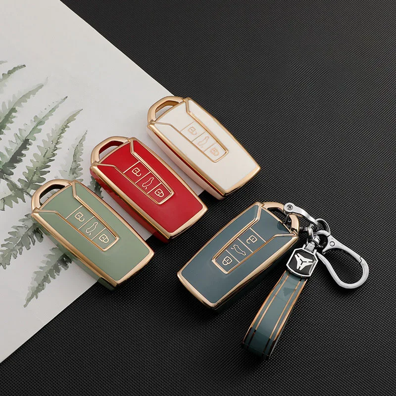 

High Quality New TPU Car Key Case Cover for Vw Volkswagen Touareg 2019 2020 2021 Fob Key Shell Ring Protect