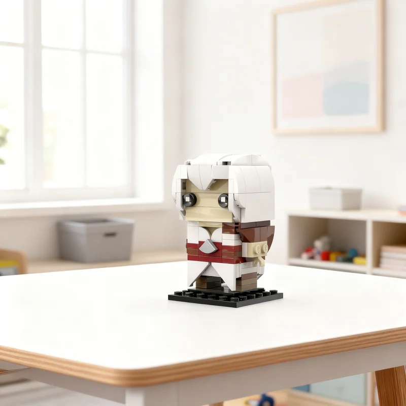 Фото Набор из 131 детали: Конструктор MOC Assassin's Creed Ezio Brickheadz, модель для сборки, игрушки, строительные блоки, рождественские подарки, креативные подарки на день рождения, DIY для детей №1