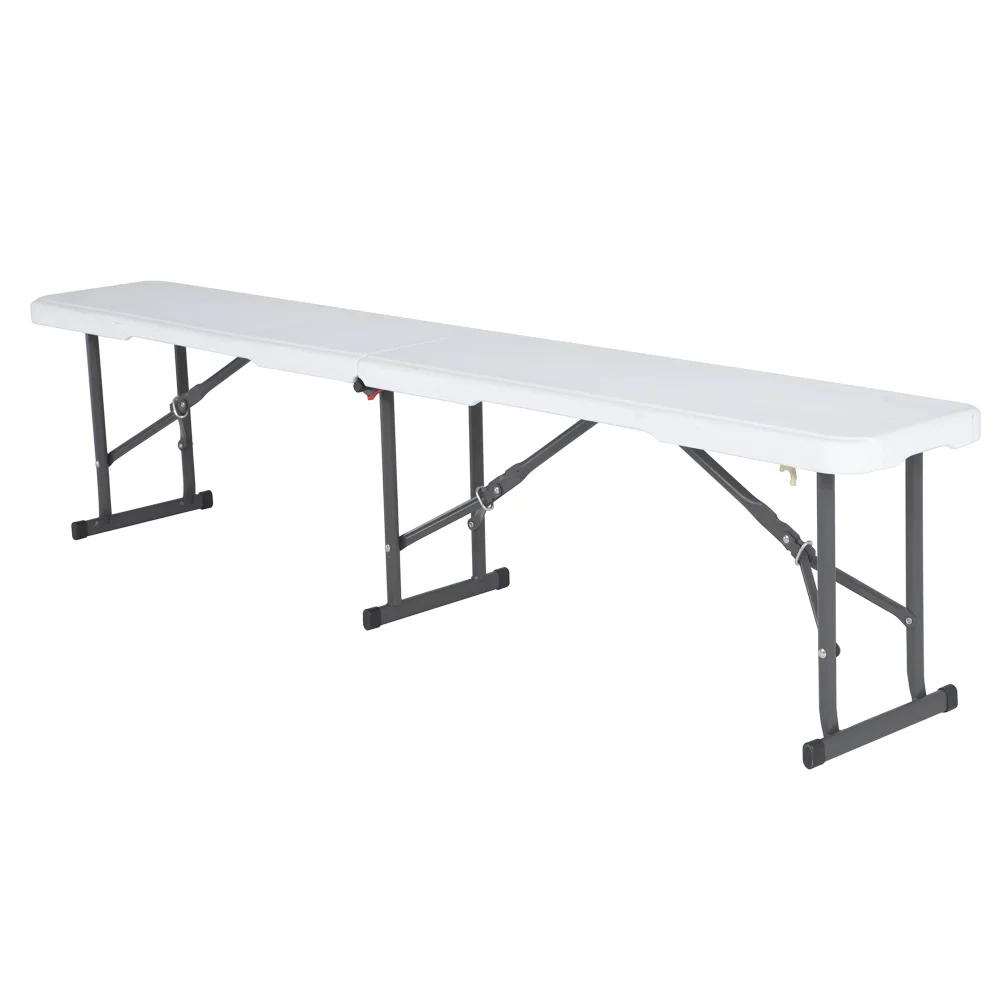 

Outdoor Storage Steel Bench - White Camping Equipment Camping Table