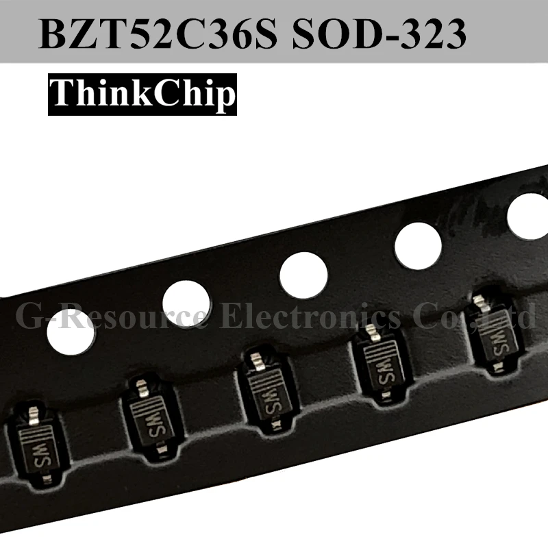 

(100pcs) BZT52C36S SOD-323 BZT52 36V SOD323 SMD 0805 Voltage Stabilized Diode (Marking WS)