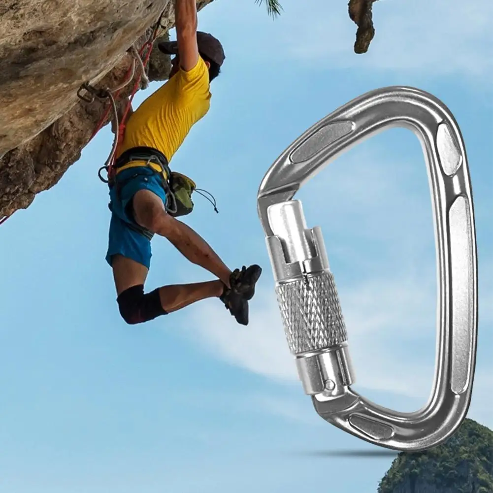 

Carabiner Clip Arc Shape Two End Indeformable Multifunctional Corrosion Resistant D Shape Buckle Carabiner Hook for Outdoor