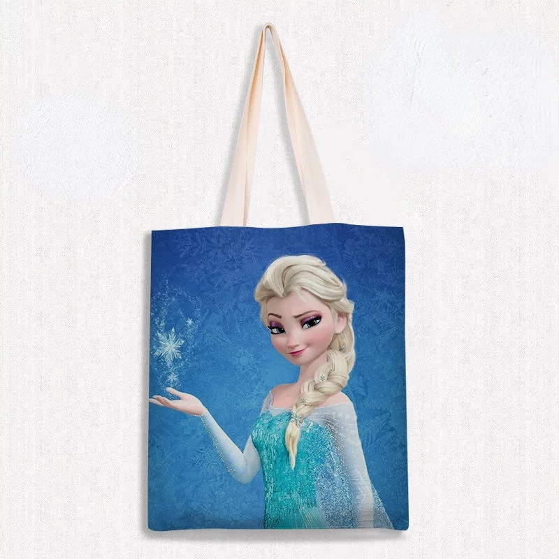 

Disney Frozen Women Shoulder Canvas Bags Casual Large-capacity Tote Cartoon Anna Elsa Women Bag Tote Bags for Women Travel