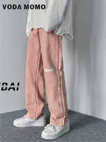 2022 Spring Autumn Fashion trend New leisure Loose jeans Straight Handsome Pants Pants Casual Harajuku hip hop High Street Jeans