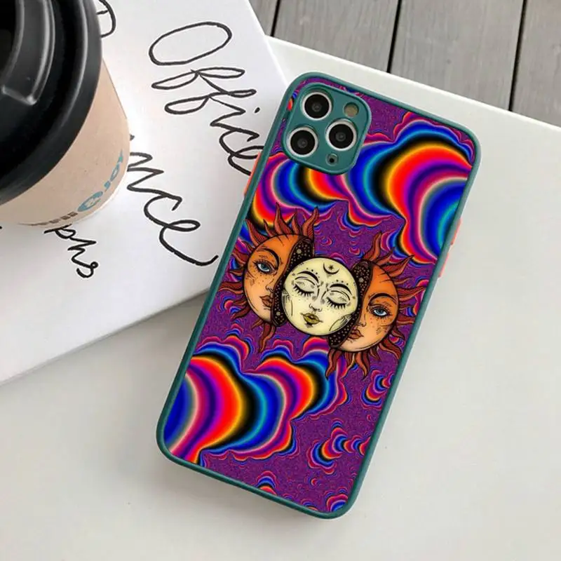 Indie Hippie Art Phone Case for iPhone 14 11 12 13 Mini Pro Max 8 7 Plus X XR XS MAX Translucent Matte Cover