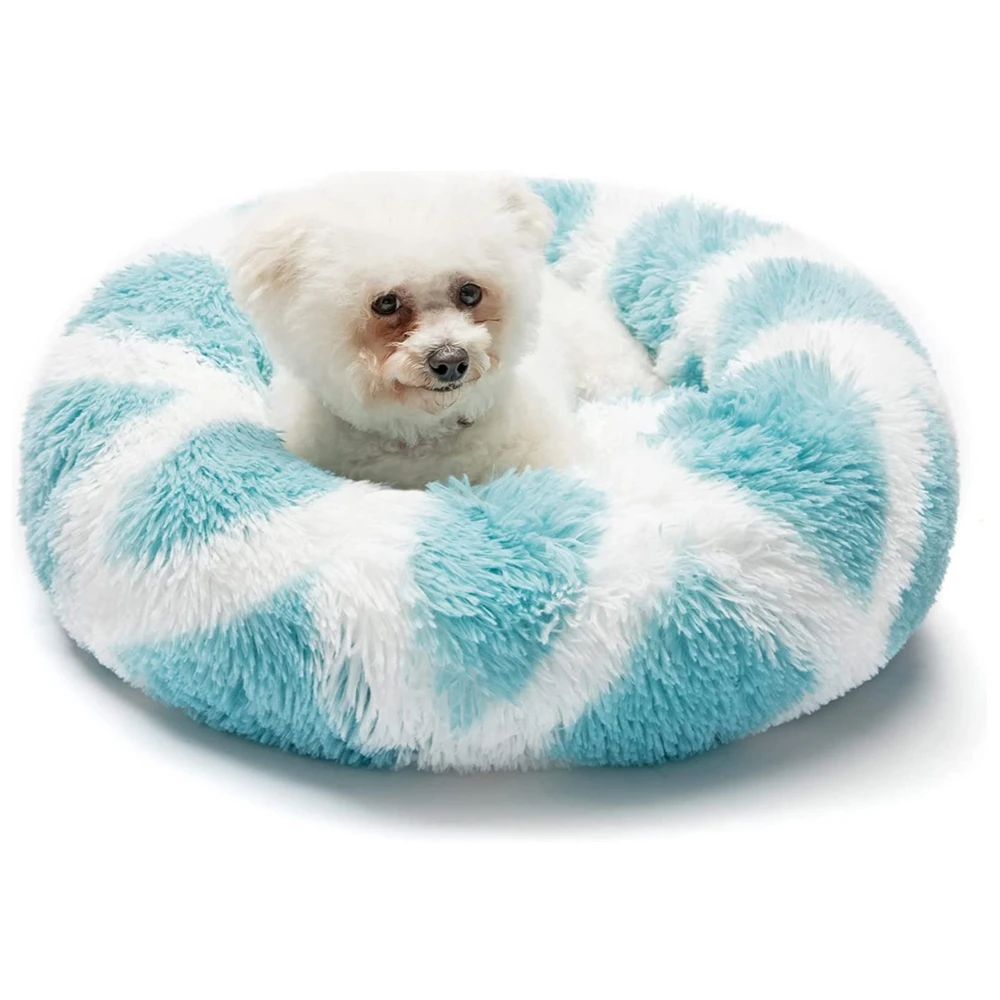 

Calming Cat Bed for Cats Dogs Donut Round Pet Beds Fluffy Washable Small Medium Large Dog Beds Anti Cushion Plush Kennel