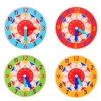 wooden clock toys colorful children montessori hour minute second cognition clocks toys for kids early preschool teaching aids