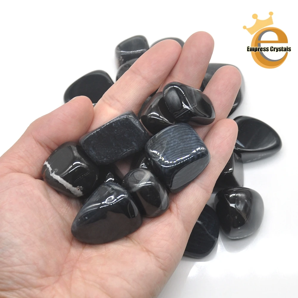 

Natural Black Onyx Obsidian Crystal Tumbled Bulk Healing Mineral Specime Gemstones Gem Raw Aquarium Decoration Gift