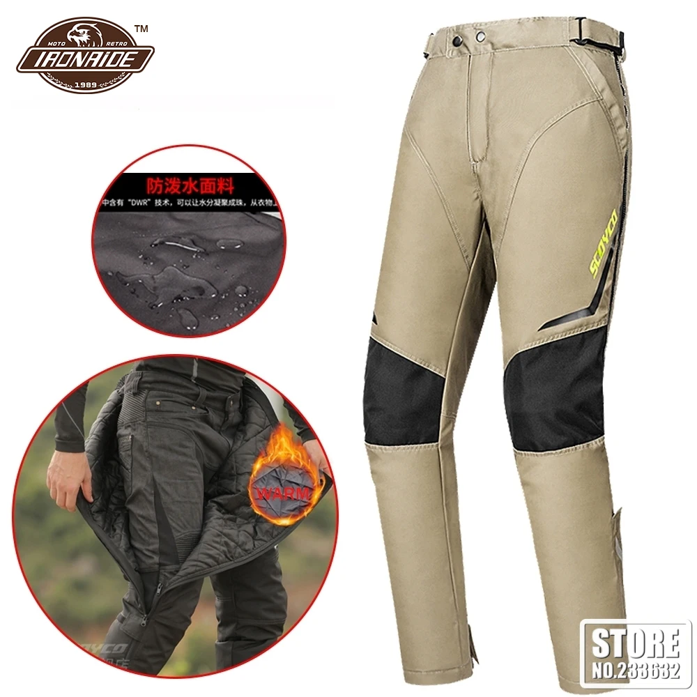 

SCOYCO Motorcycle Pants Quick Take-off Waterproof CE Protection Armor Warm Cotton Liner Motorcycle Anti-fall Protection Pants