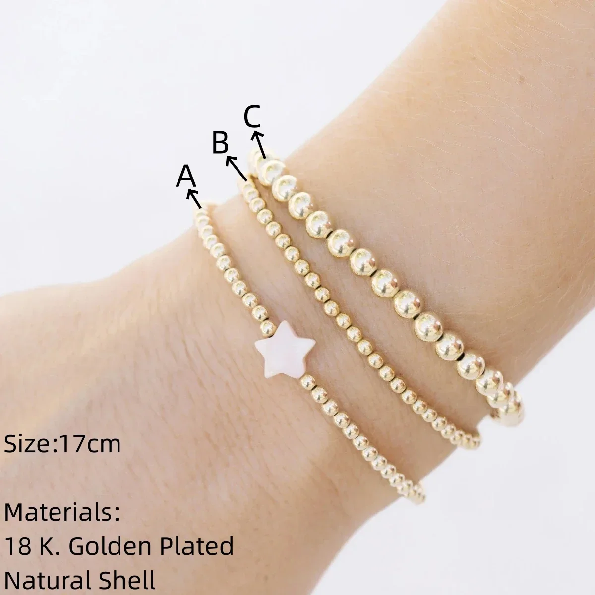 Набор браслетов со звездами CCGOOD 18-каратное позолоченное ювелирное изделие