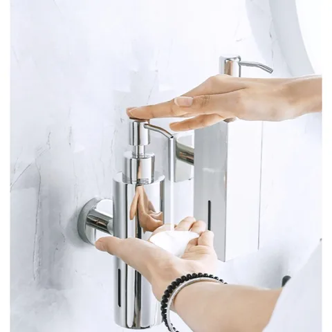 Настенный ручной дозатор жидкого мыла, черный матовый золотой, серебряный цилиндр, кубовидная бутылка из нержавеющей стали 304 для ванной комнаты отеля