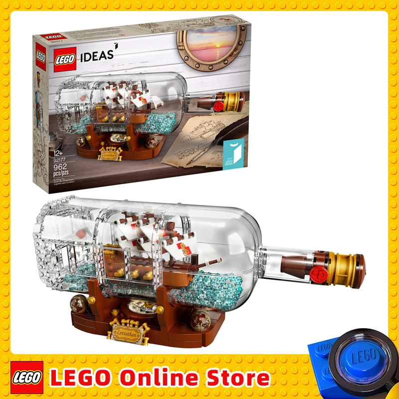 

LEGO & Ideas Ship in a Bottle 92177 Expert Building Kit Snap Together Model Ship Collectible Display Set Toy (962 Pieces)