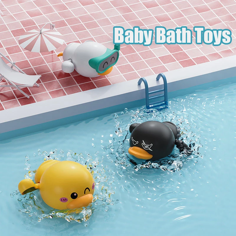 

New Baby Toys Bathing Ducks For Kids Swimming Pool Bath Toy Play Water Clockwork Bathing Bathtub Little Cute Duck Children Toys